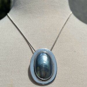 Suzanne St. Claire Osmena Pearl Sterling Pendant on 16” Sterling chain